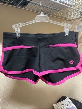Bodybuilding Black & Pink Athletic Running Shorts Small